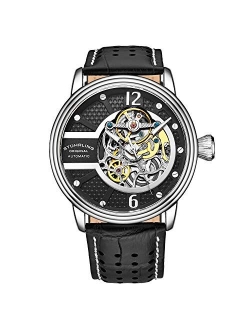 Original Mens Watch - Automatic Self Winding Dress Watch - Skeleton Watches for Men - Leather Watch Strap Mechanical Watch Analog Watch for Men