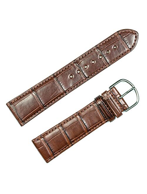 Genuine Alligator Watchband Brown 20mm Watch Band by deBeer