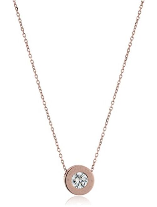 Michael Kors Logo Crystal Pendant Necklace