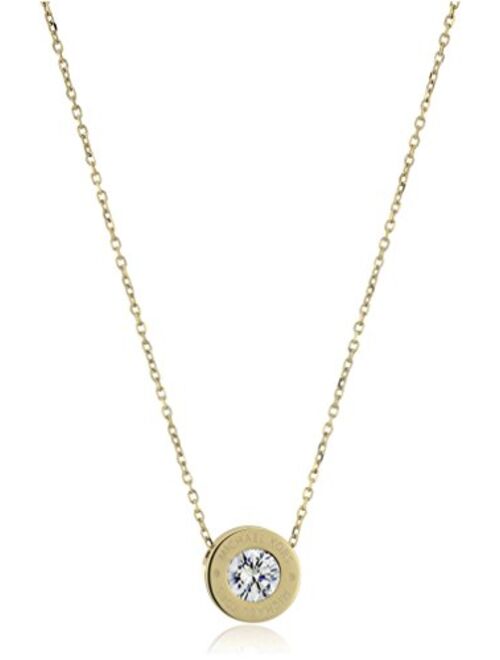 Michael Kors Logo Crystal Pendant Necklace