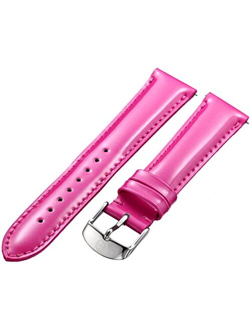 MICHELE MS18AA050650 18mm Patent Leather Pink Watch Strap