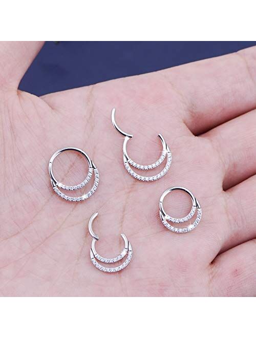 OUFER 16G Daith Septum Rings Unique Design 316L Stainless Steel Daith Helix Earrings Septum Piercing Jewelry