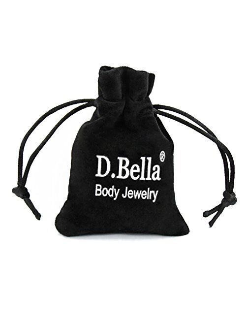 D.Bella Piercing Retainer Clear Bioflex Flexible 14G 16G 18G 20G Nose Tongue Eyebrow Tragus Navel Belly Nipple Barbell Lip Labret Stud Retainer