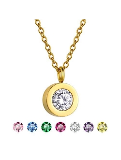 GoldChic Jewelry 7pcs Interchangeable Bezel-Set Necklace for Women Girl Gift Jewelry,Cubic Zirconia Necklace, Bezel Necklace with Gift Box