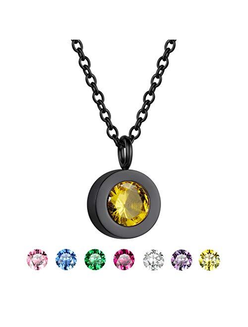 GoldChic Jewelry 7pcs Interchangeable Bezel-Set Necklace for Women Girl Gift Jewelry,Cubic Zirconia Necklace, Bezel Necklace with Gift Box