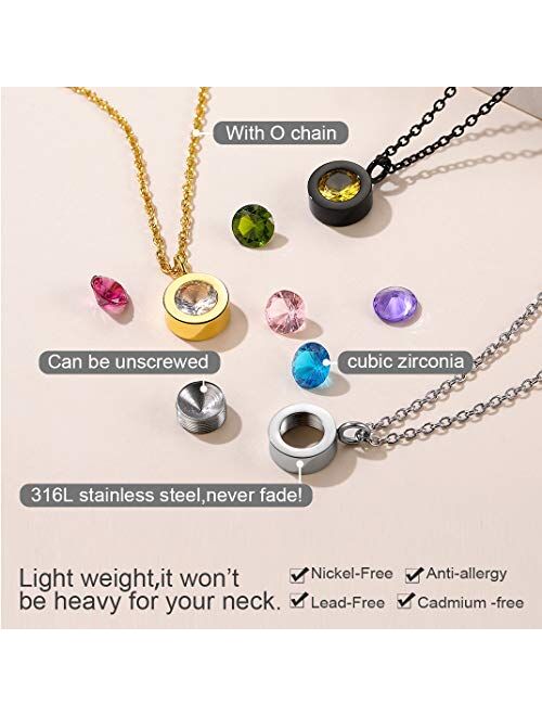 GoldChic Jewelry 7pcs Interchangeable Bezel-Set Necklace for Women Girl Gift Jewelry,Cubic Zirconia Necklace, Bezel Necklace with Gift Box