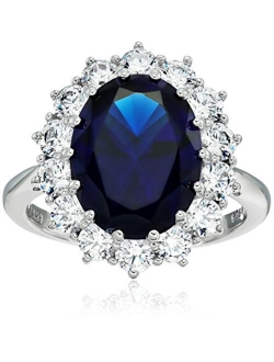 Amazon Collection Platinum-Plated Sterling Silver Celebrity "Kate" Ring made with Swarovski Zirconia Accents