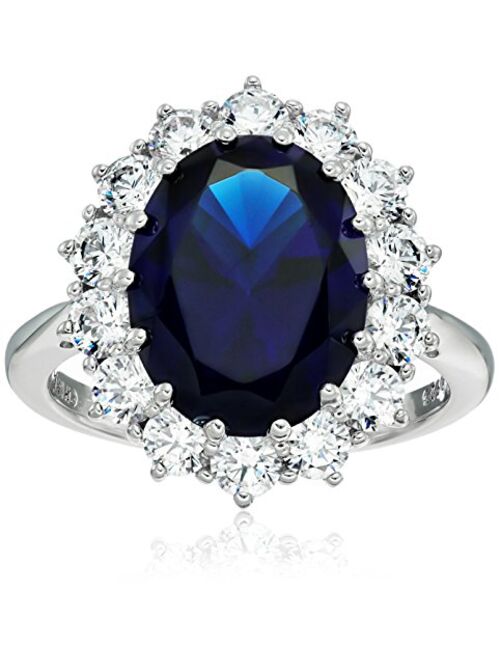 Amazon Collection Platinum-Plated Sterling Silver Celebrity "Kate" Ring made with Swarovski Zirconia Accents