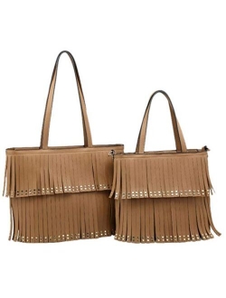 Girly Handbags Womens 2 in 1 Tassel Handbag