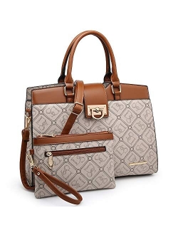 Women Top handle Handbags Shoulder Purses Monogram Satchel Bags Work Tote Bags with Strap