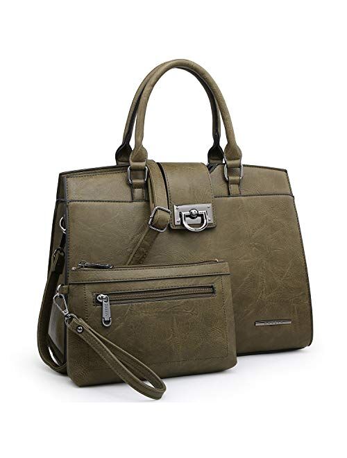 Dasein Women Top handle Handbags Shoulder Purses Monogram Satchel Bags Work Tote Bags with Strap