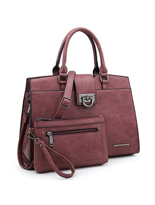 Dasein Women Top handle Handbags Shoulder Purses Monogram Satchel Bags Work Tote Bags with Strap