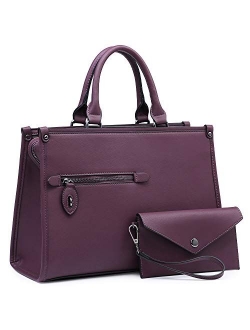 Satchel Purses for Women Handbags Shoulder Bags Work Purse Top Handle Tote Bags for Ladies with Wristlet