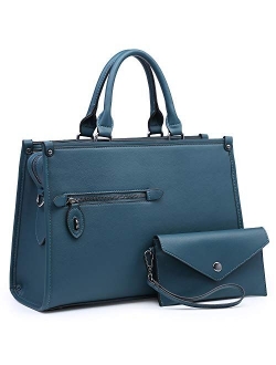 Satchel Purses for Women Handbags Shoulder Bags Work Purse Top Handle Tote Bags for Ladies with Wristlet