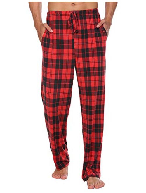 Ekouaer Mens Pajamas Plaid Pajama Pants Sleep Long Lounge Pant with Pockets Soft PJ Bottoms for Men