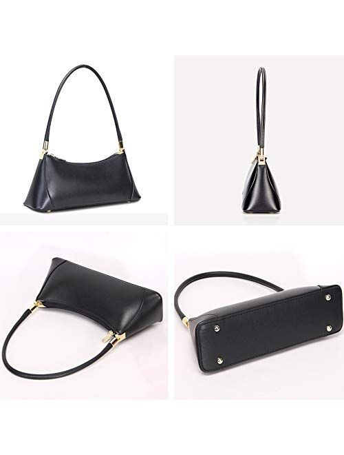 Barabum Retro Classic Hobo Clutch Shoulder Bag with Zipper Closure for Women