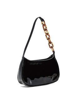 Barabum Retro Classic Clutch Shoulder Tote HandBag with Zipper Closure for Women (3-Black)