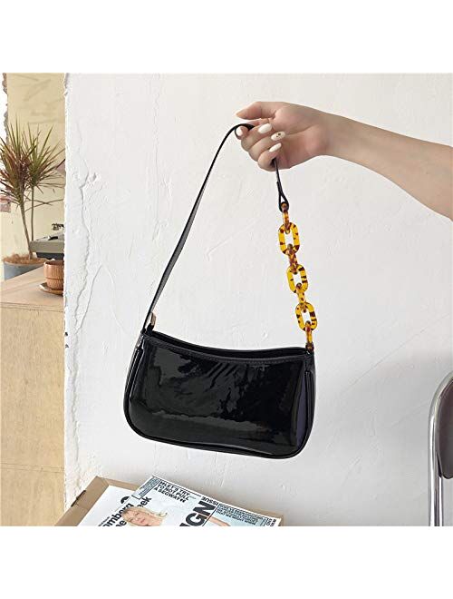 Barabum Retro Classic Clutch Shoulder Tote HandBag with Zipper Closure for Women (3-Black)