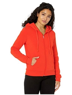 womens Long Sleeve Fleece Basic Hooded Zip Jacket