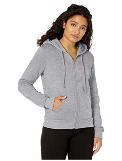 womens Long Sleeve Fleece Basic Hooded Zip Jacket