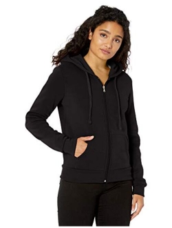 womens Long Sleeve Fleece Basic Hooded Zip Jacket