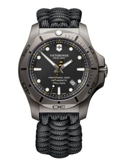 Men's Swiss I.N.O.X. Professional Diver Black Paracord Strap Watch 45mm