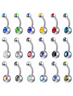 14G Hypoallergenic Belly Button Rings WSSXC Anniversary Sharing Version 18PCS