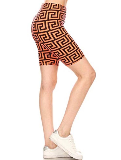 Leggings Depot Printed Fashion Biker Shorts