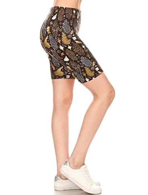 Leggings Depot Printed Fashion Biker Shorts