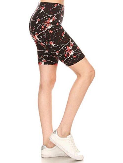 Leggings Depot Printed Fashion Biker Shorts