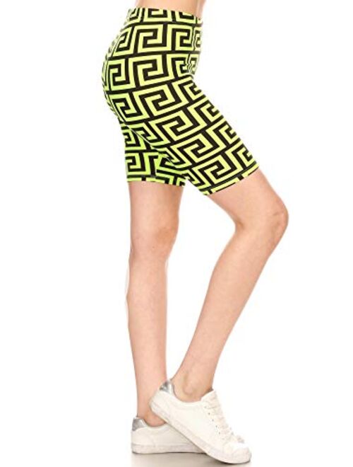 Leggings Depot Printed Fashion Biker Shorts