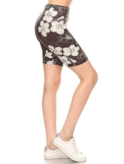 Leggings Depot Printed Fashion Biker Shorts