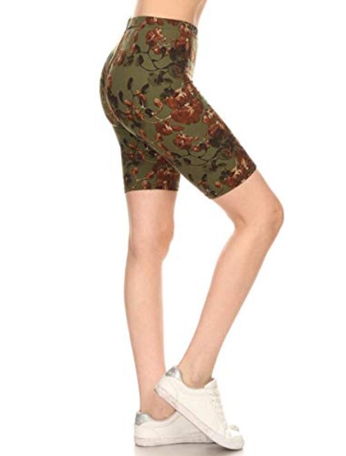 Leggings Depot Printed Fashion Biker Shorts