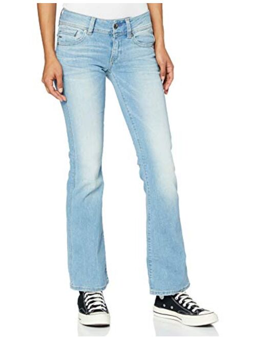 G-Star Raw Women's Midge Saddle Mid Rise Bootleg Fit Jean in Brantley Stretch Denim Light Aged