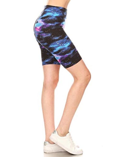 Leggings Depot Women's Fashion Biker Shorts Popular Prints BAT1