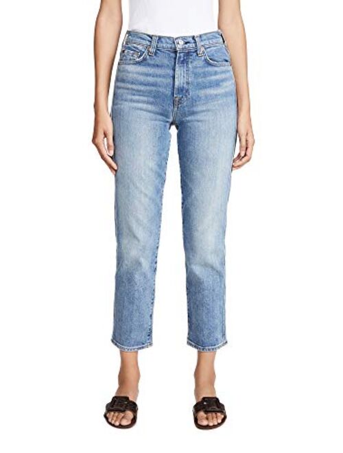 7 For All Mankind Women's High Waist Cropped Straight Jeans