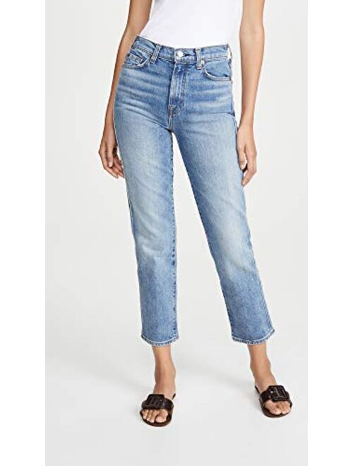 7 For All Mankind Women's High Waist Cropped Straight Jeans