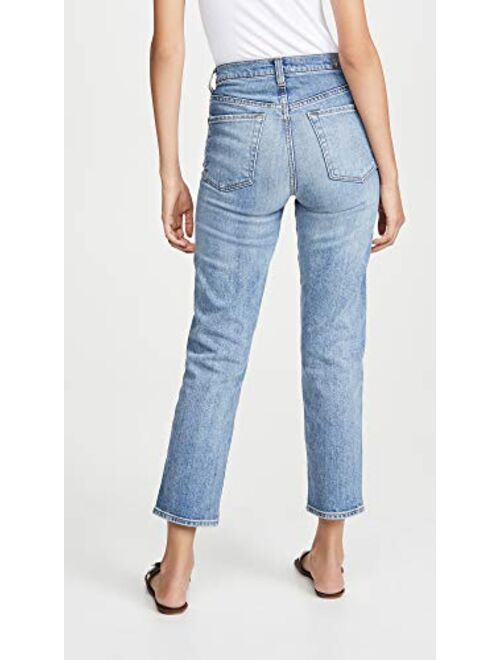 7 For All Mankind Women's High Waist Cropped Straight Jeans