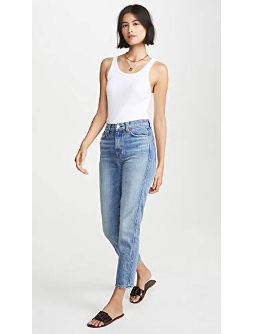 7 For All Mankind Women's High Waist Cropped Straight Jeans