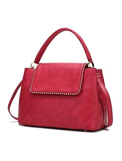 MKF Crossbody Satchel Bags for Women PU Leather Pocketbook Purse, Shoulder Strap Lady Top Handle Handbag