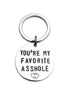 LParkin You're My Favorite Asshole Keychain Funny Man Gift Valentines Day for Husband Boyfriend Gifts