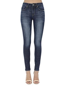 Kan Can Women's Mid Waist Skinny Fit Denim Jeans