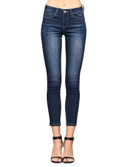 VERVET Women's Mid Rise Super Soft Ankle Skinny Jeans