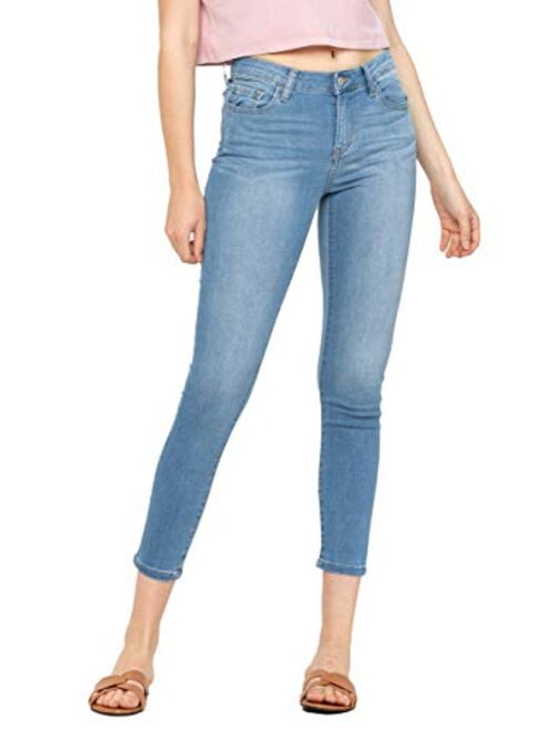 VERVET Women's Mid Rise Super Soft Ankle Skinny Jeans