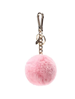 Pom PomKeychains for Women by miss fong,Keychain accessories,Puff Ball Bag Charm