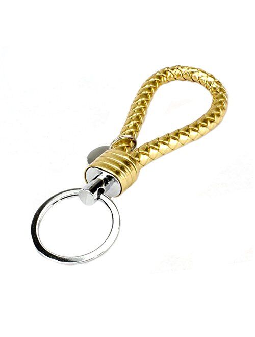 ocharzy Key Chains Handwoven Leather Keychain Simple Car Key Chain Accessories Keychain Gift for Men and Women Pack of 1/3