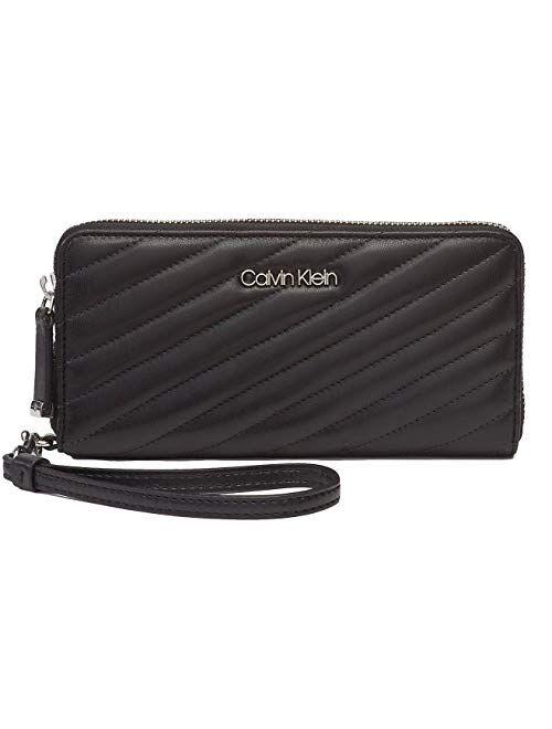 Calvin Klein Quilted Continental Wallet Zip Around Wallet Clutch Bag