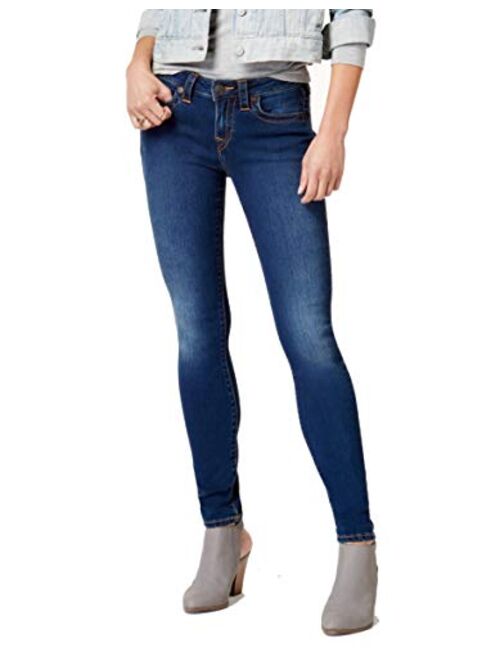 True Religion Women's Halle Mid Rise Skinny Jean in Lands End Indigo