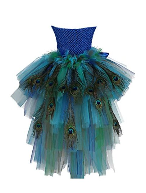 Tutu Dreams Fancy Peacock Feather Girl Pageant Tutu Dress