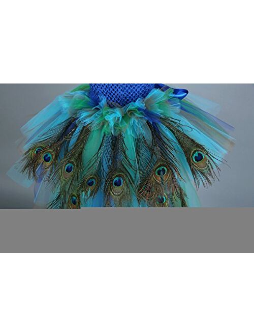 Tutu Dreams Fancy Peacock Feather Girl Pageant Tutu Dress